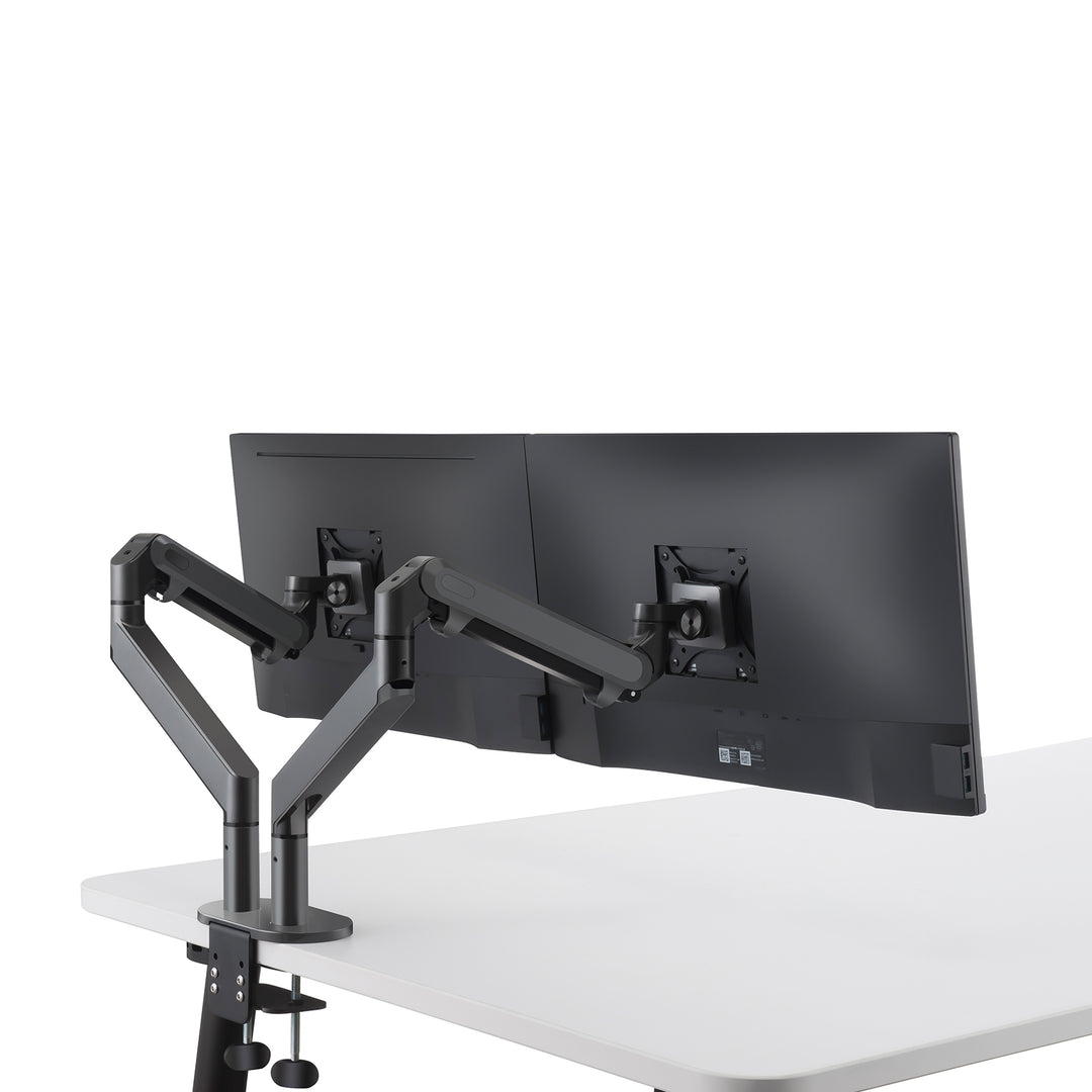 Flex Dual Monitor Arm with Laptop Tray- Gas Spring